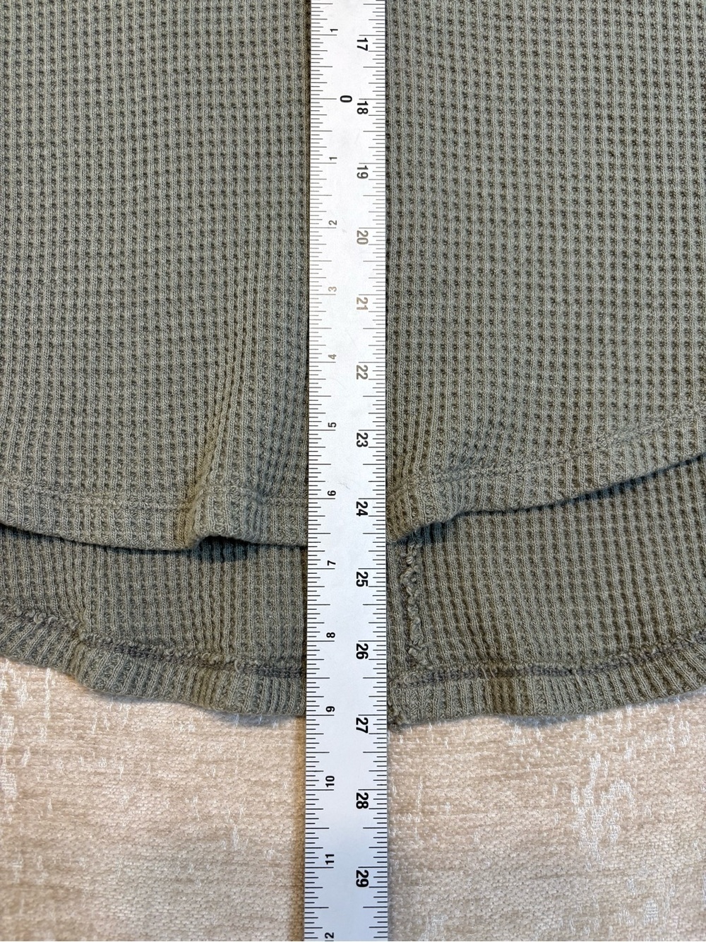Aerie Lumberjane Waffle Knit Polo Pullover Sweatshirt Olive Green Small - Picture 5 of 9